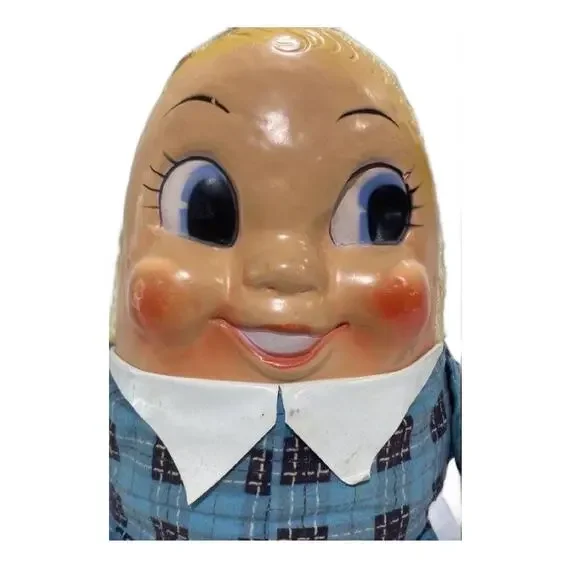 Vintage Rare Color Mask Face Humpty Dumpty King Plushie, 1950s, 21" Tall - Picture 8 of 10